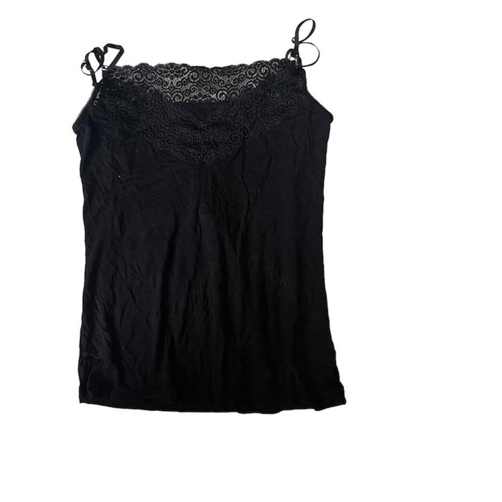 gorgeous Y2K coquette black lace tank top